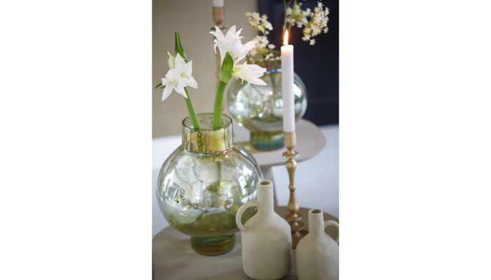 DUSIT - Vase en verre nacré Vert GM