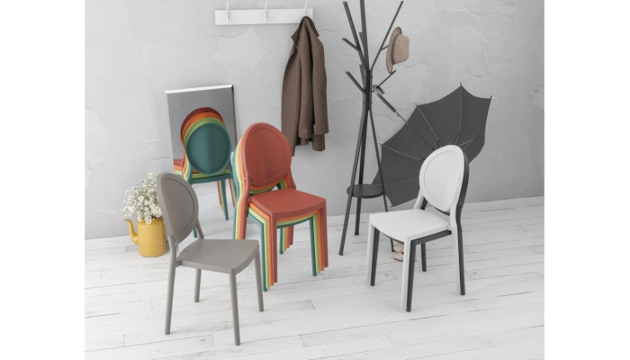 LEON - Ensemble de 2 chaises d’extérieur blanc