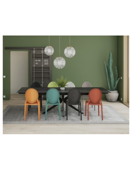 LEON - Ensemble de 2 chaises d’extérieur orange